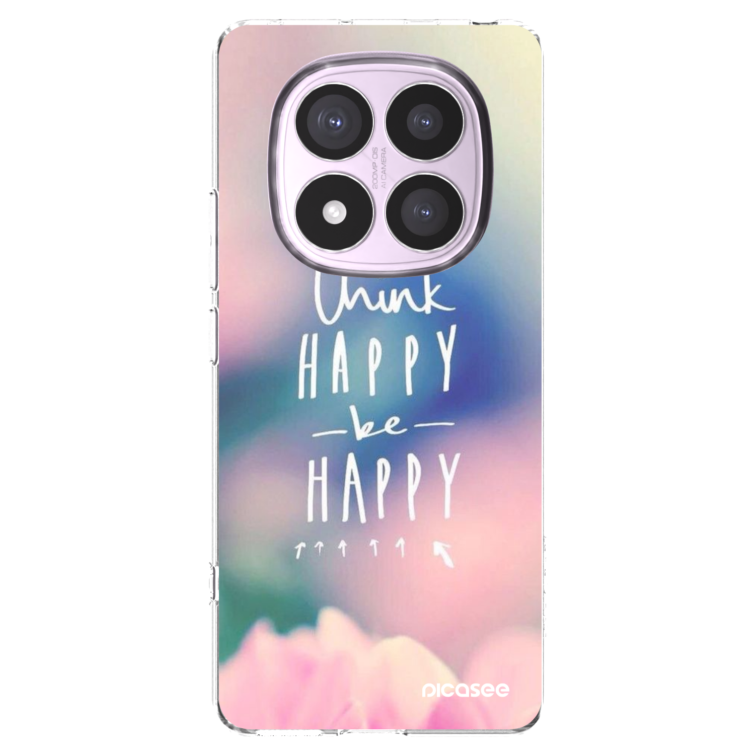 Picasee silikonska prozirna maskica za Xiaomi Redmi Note 14 Pro 4G - Think happy be happy