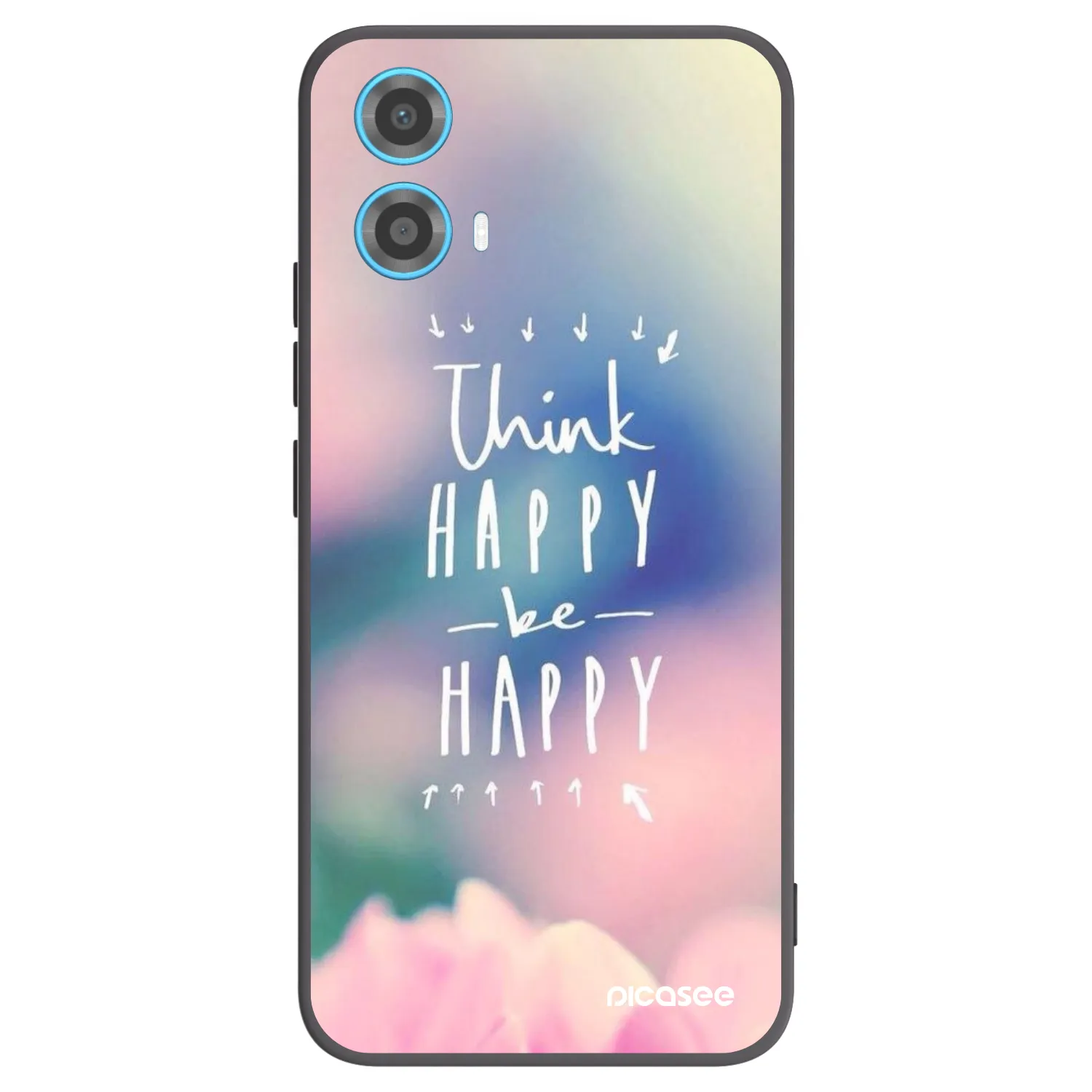Picasee crna silikonska maskica za Motorola Moto G34 5G - Think happy be happy