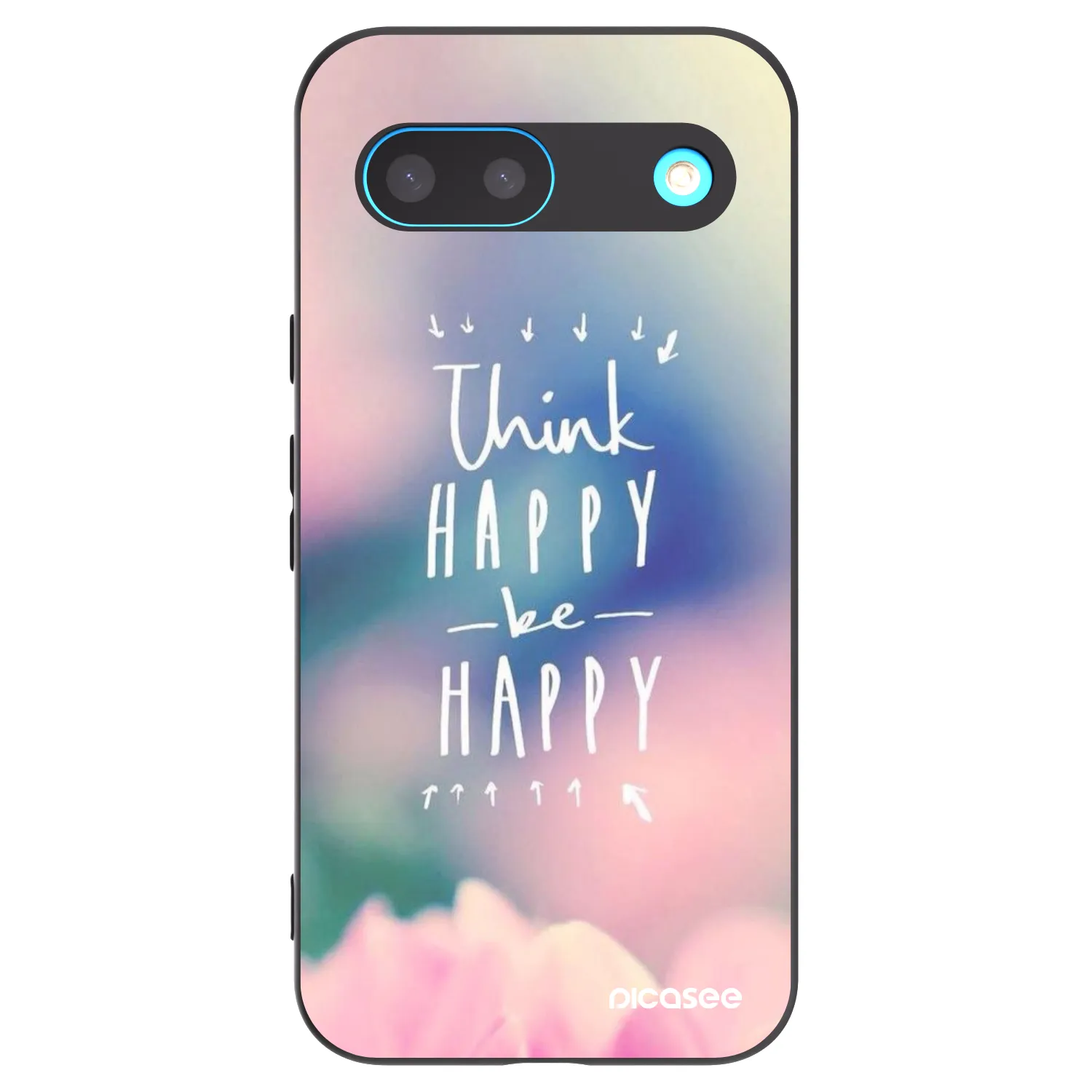 Picasee crna silikonska maskica za Google Pixel 8 - Think happy be happy