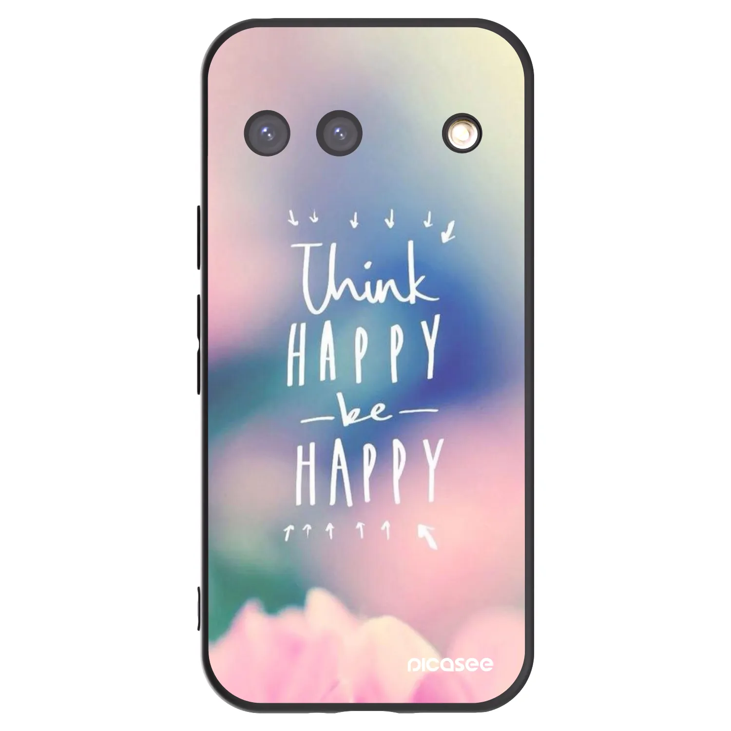 Picasee crna silikonska maskica za Google Pixel 9 - Think happy be happy
