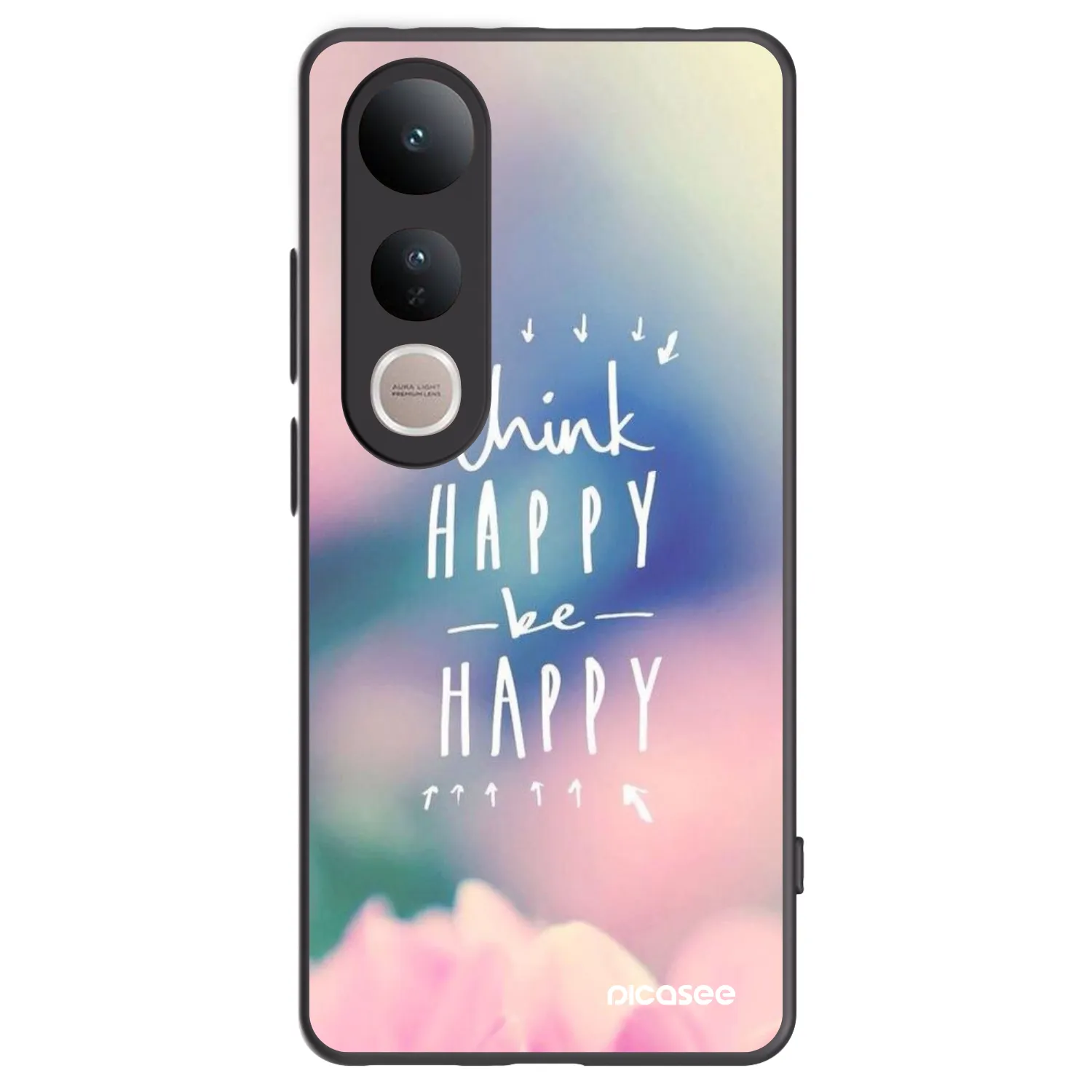 Picasee crna silikonska maskica za Vivo V50 Lite 5G - Think happy be happy