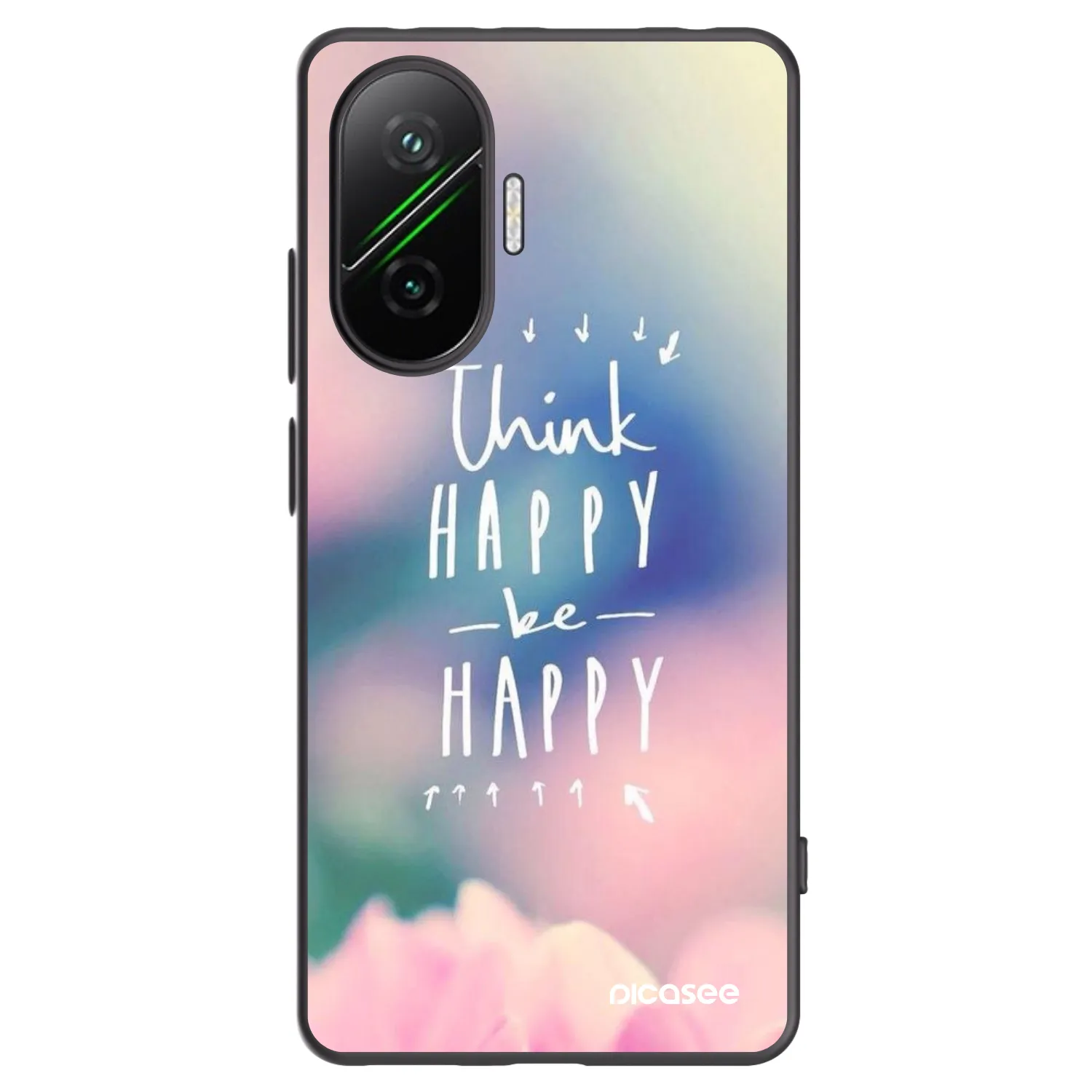Picasee crna silikonska maskica za Xiaomi Poco F7 5G - Think happy be happy