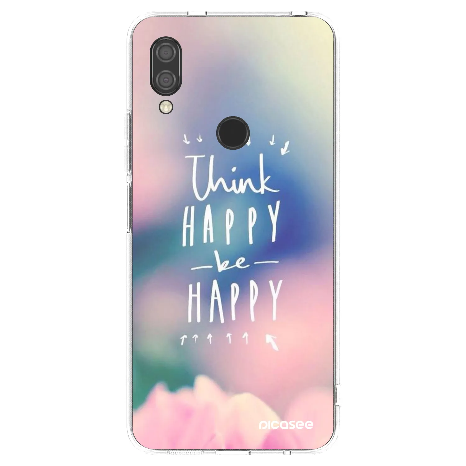 Picasee silikonska prozirna maskica za Xiaomi Redmi 7 - Think happy be happy