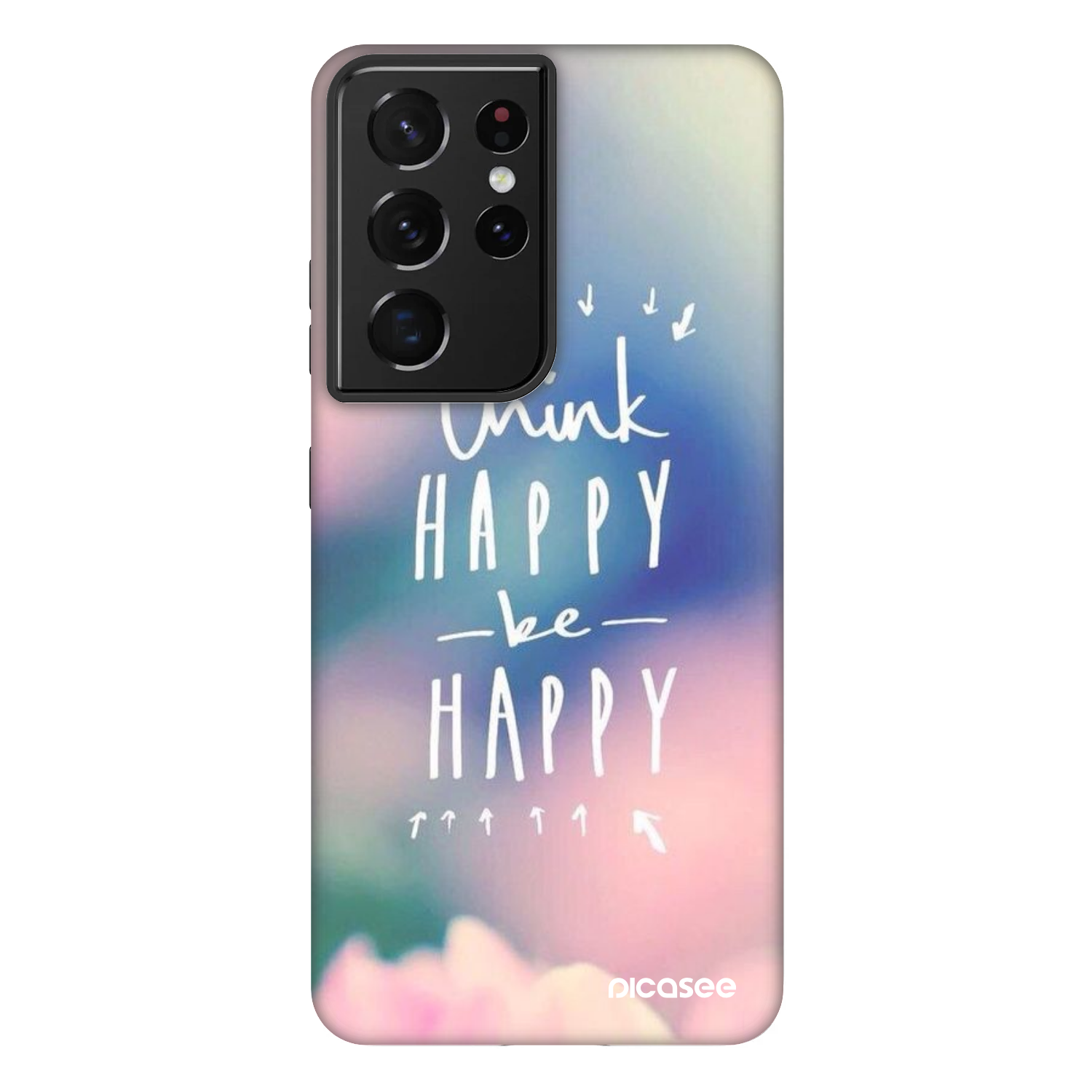 Picasee Fashion Case za Samsung Galaxy S21 Ultra 5G G998B - Think happy be happy