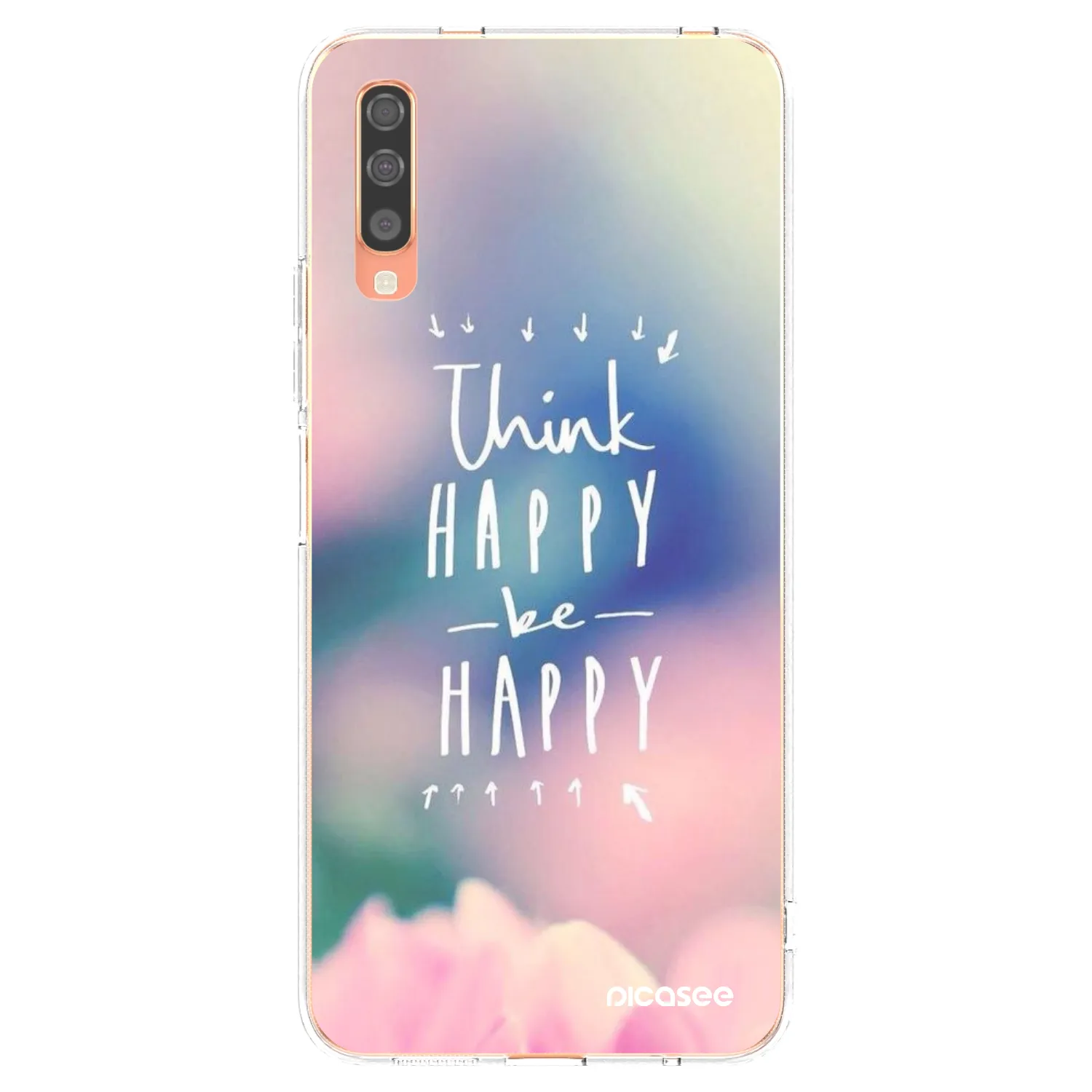 Picasee silikonska prozirna maskica za Samsung Galaxy A70 A705F - Think happy be happy