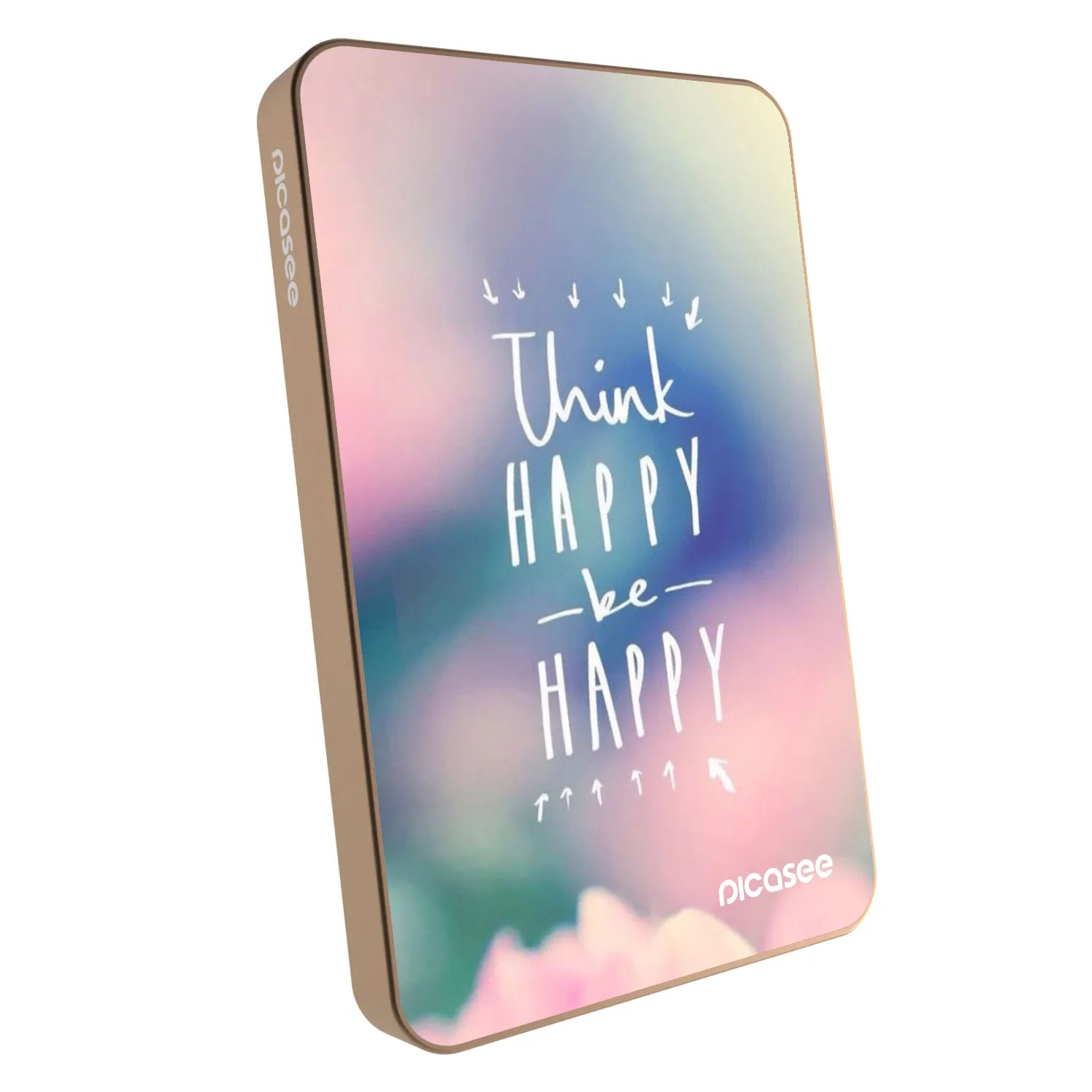 Picasee Prijenosni punjač s MagSafe 5 000 mAh Zlatni - Think happy be happy