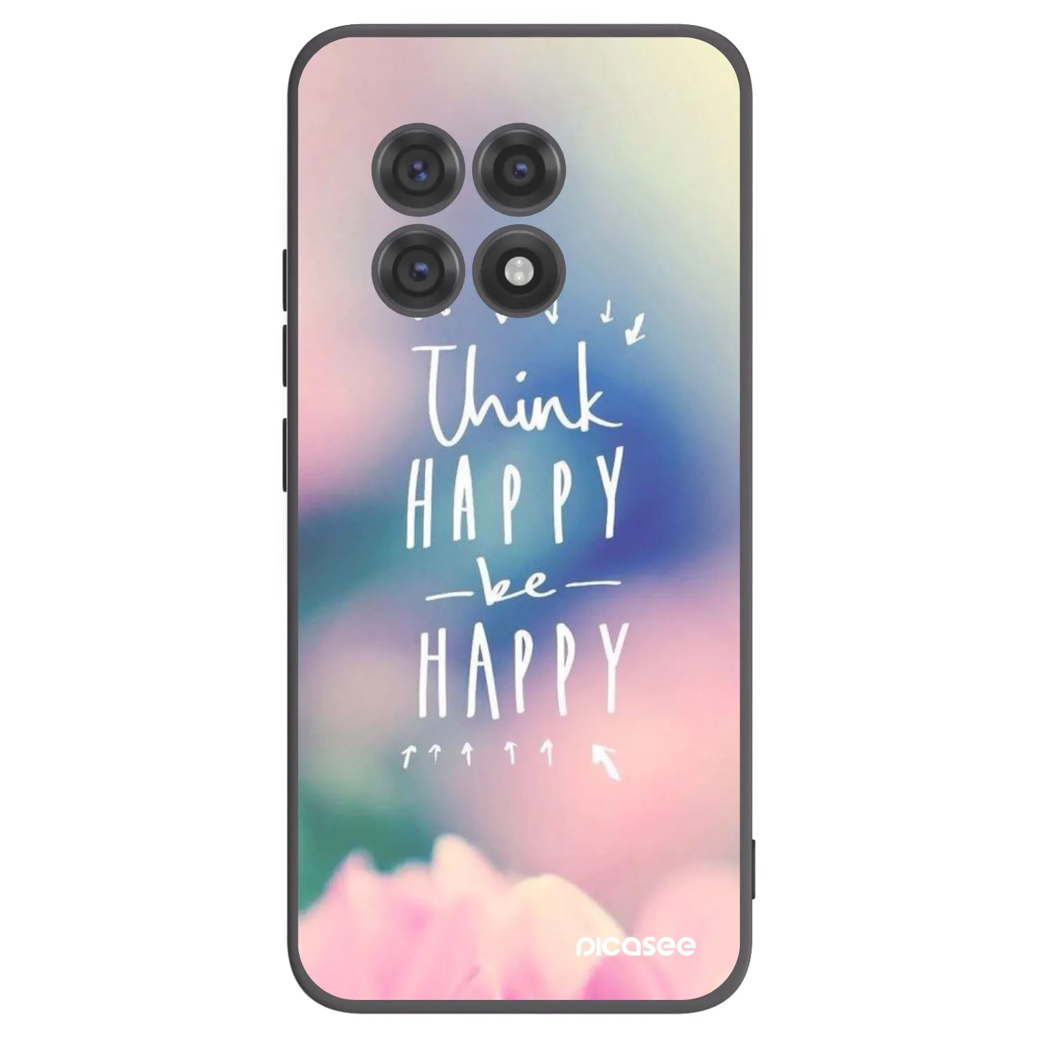 Picasee crna silikonska maskica za OnePlus 13R 5G - Think happy be happy