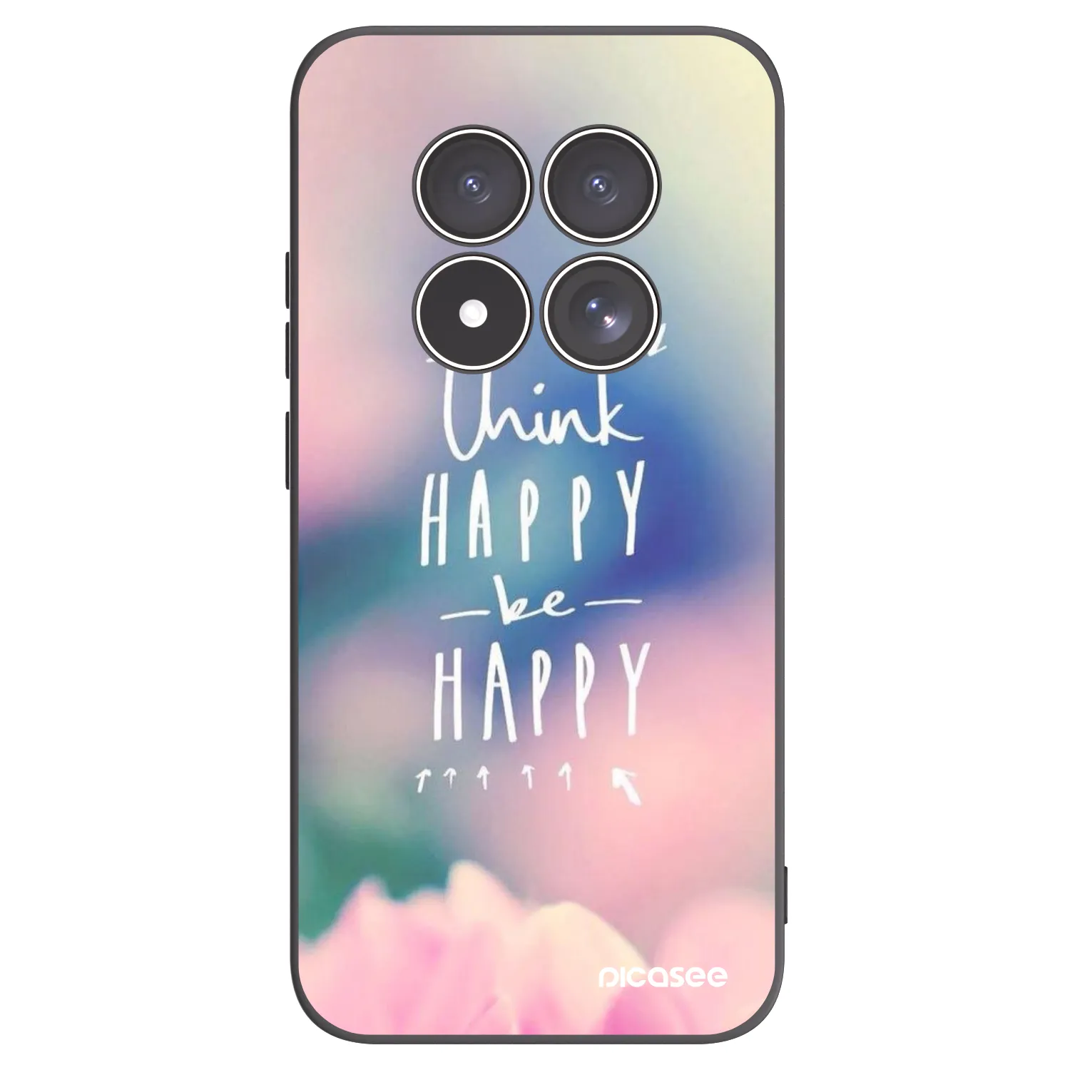 Picasee crna silikonska maskica za Xiaomi Redmi Note 15 Pro 4G - Think happy be happy