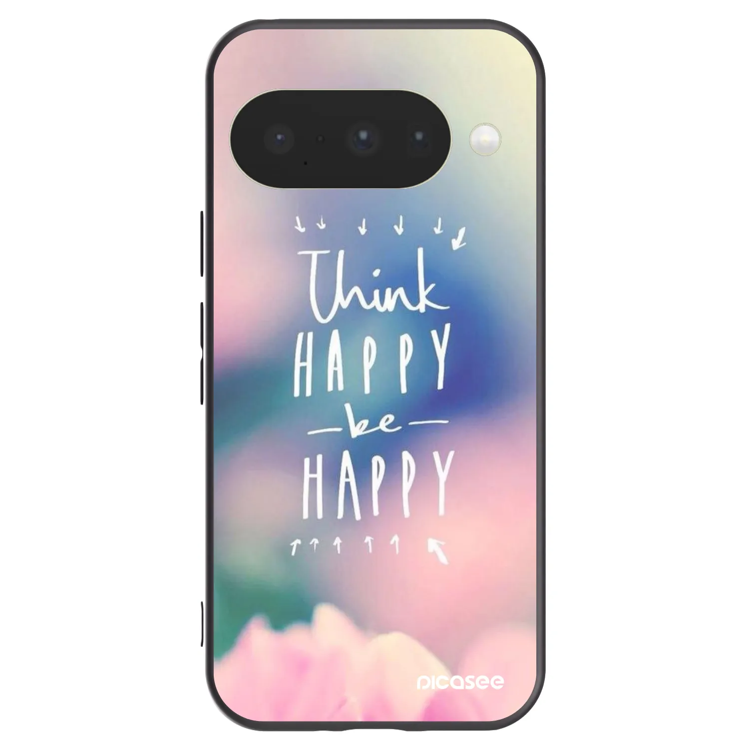 Picasee crna silikonska maskica za Google Pixel 10 - Think happy be happy