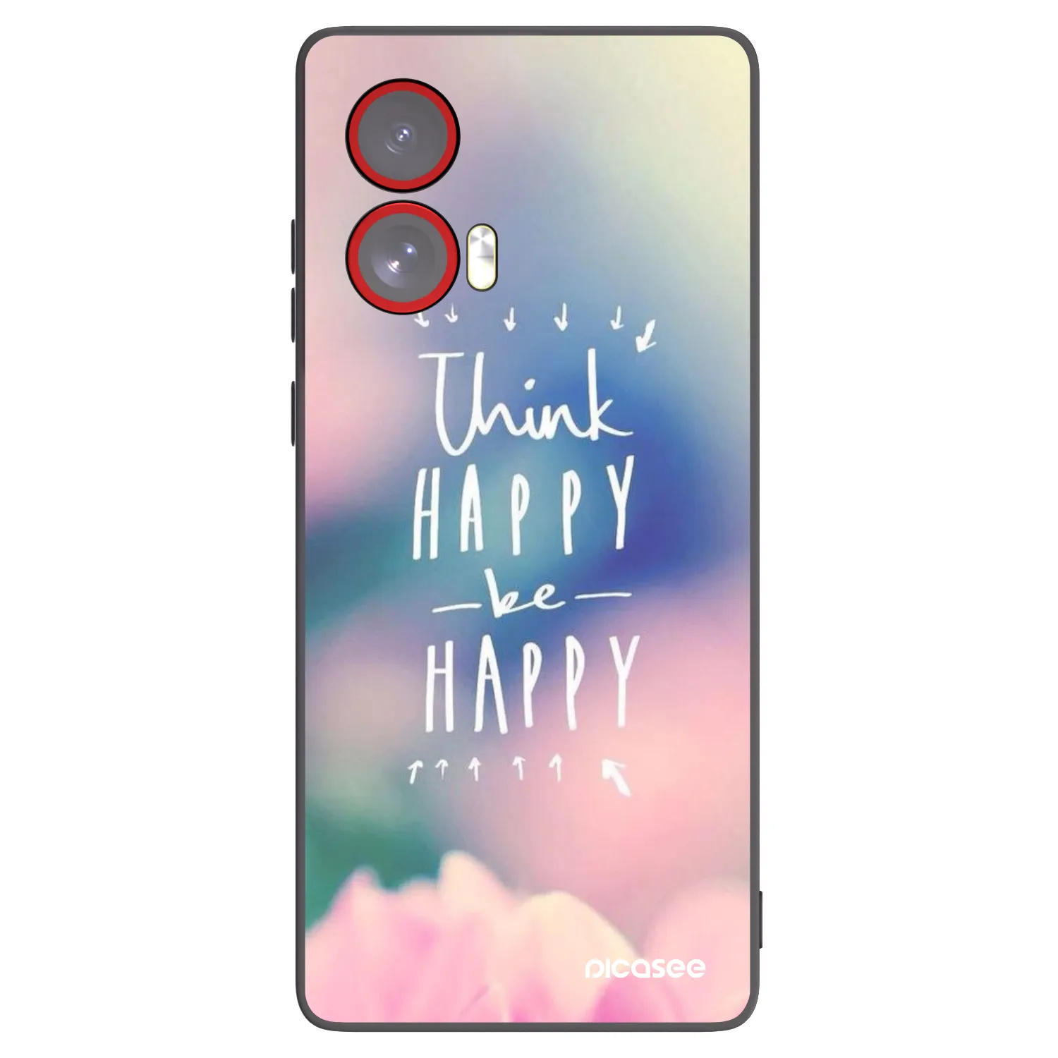 Picasee crna silikonska maskica za Motorola Edge 50 Fusion - Think happy be happy