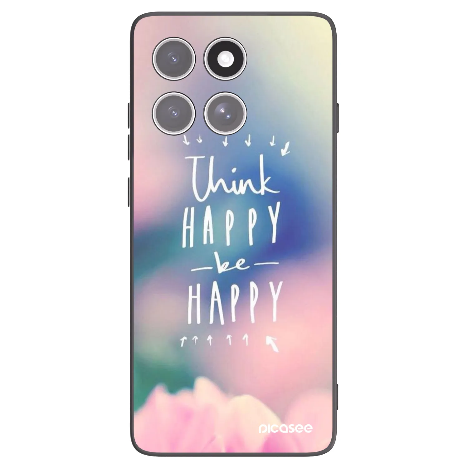 Picasee crna silikonska maskica za Motorola Edge 60 Fusion - Think happy be happy