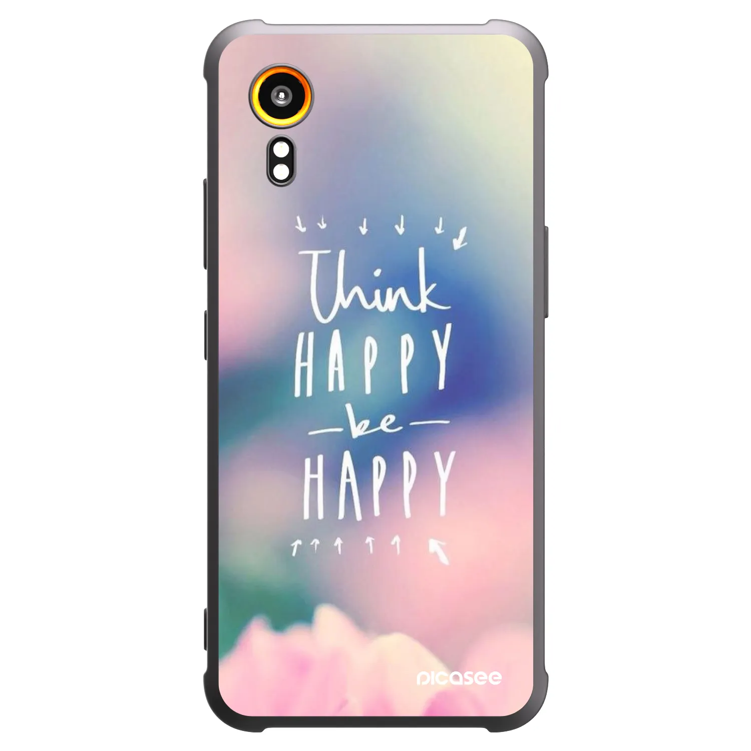 Picasee crna silikonska maskica za Samsung Galaxy Xcover 7 - Think happy be happy