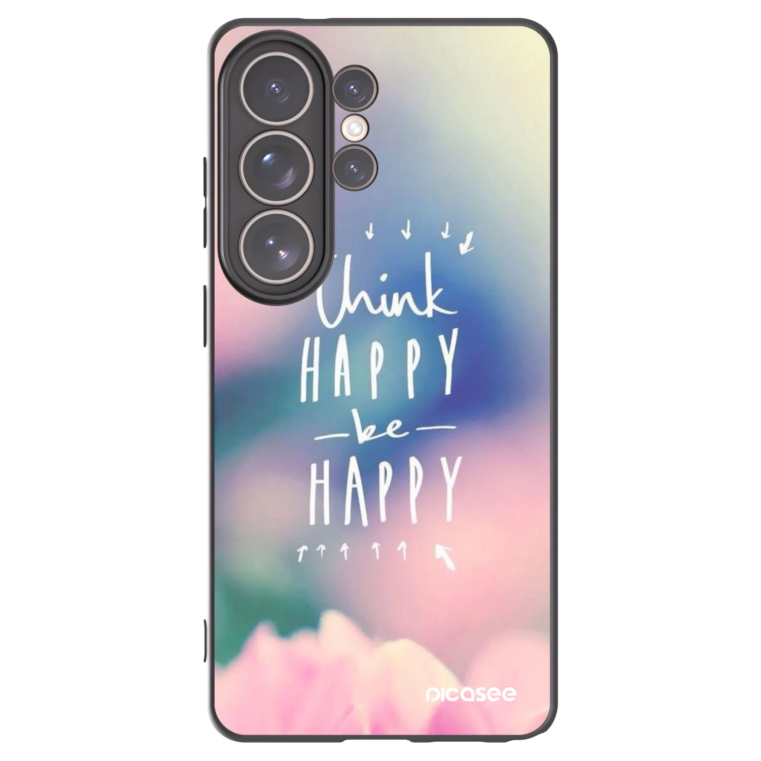 Picasee crna silikonska maskica za Samsung Galaxy S26 Ultra - Think happy be happy