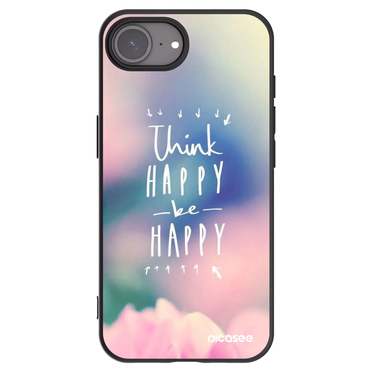 Picasee crna silikonska maskica za Apple iPhone 17e - Think happy be happy