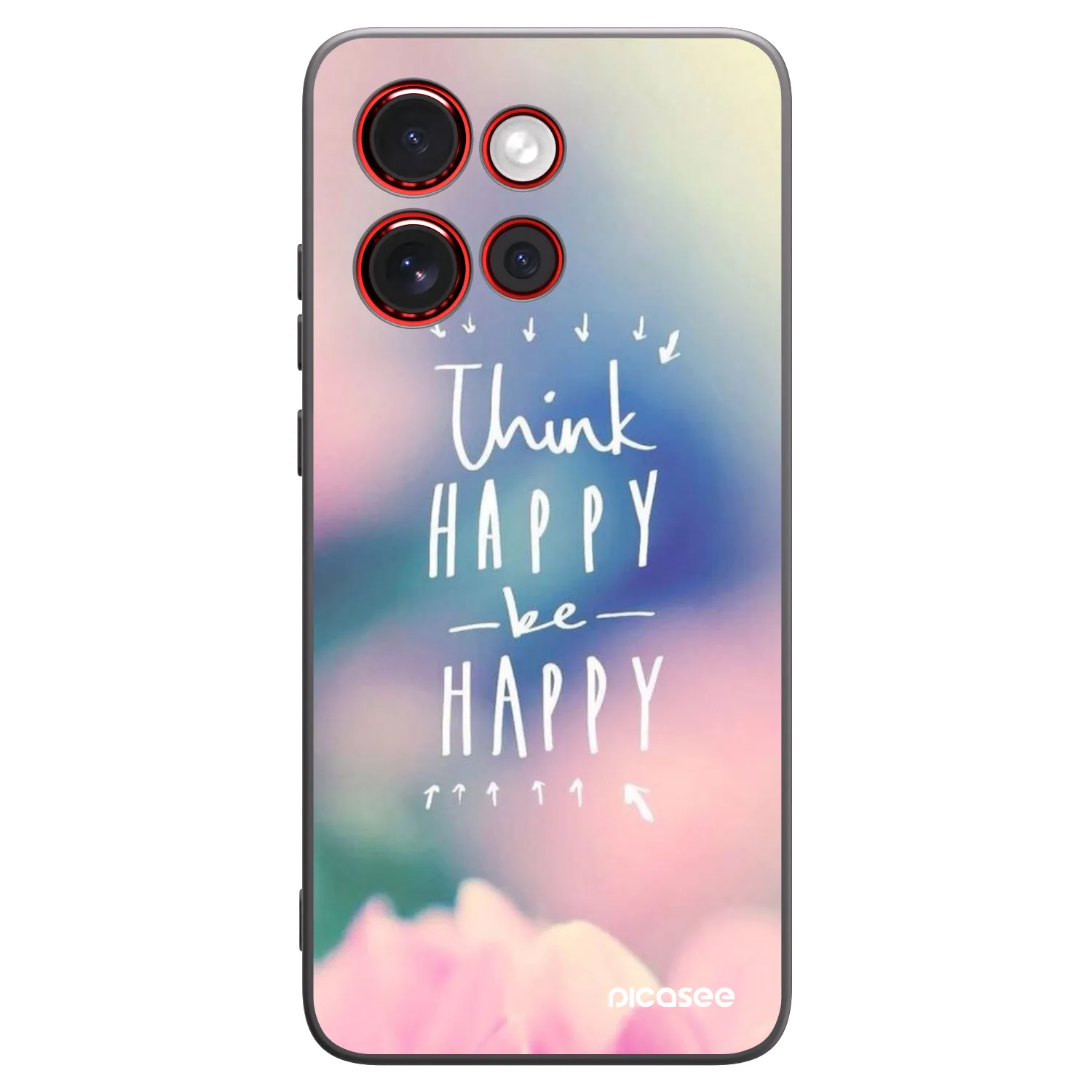 Picasee crna silikonska maskica za Motorola Edge 60 Neo 5G - Think happy be happy