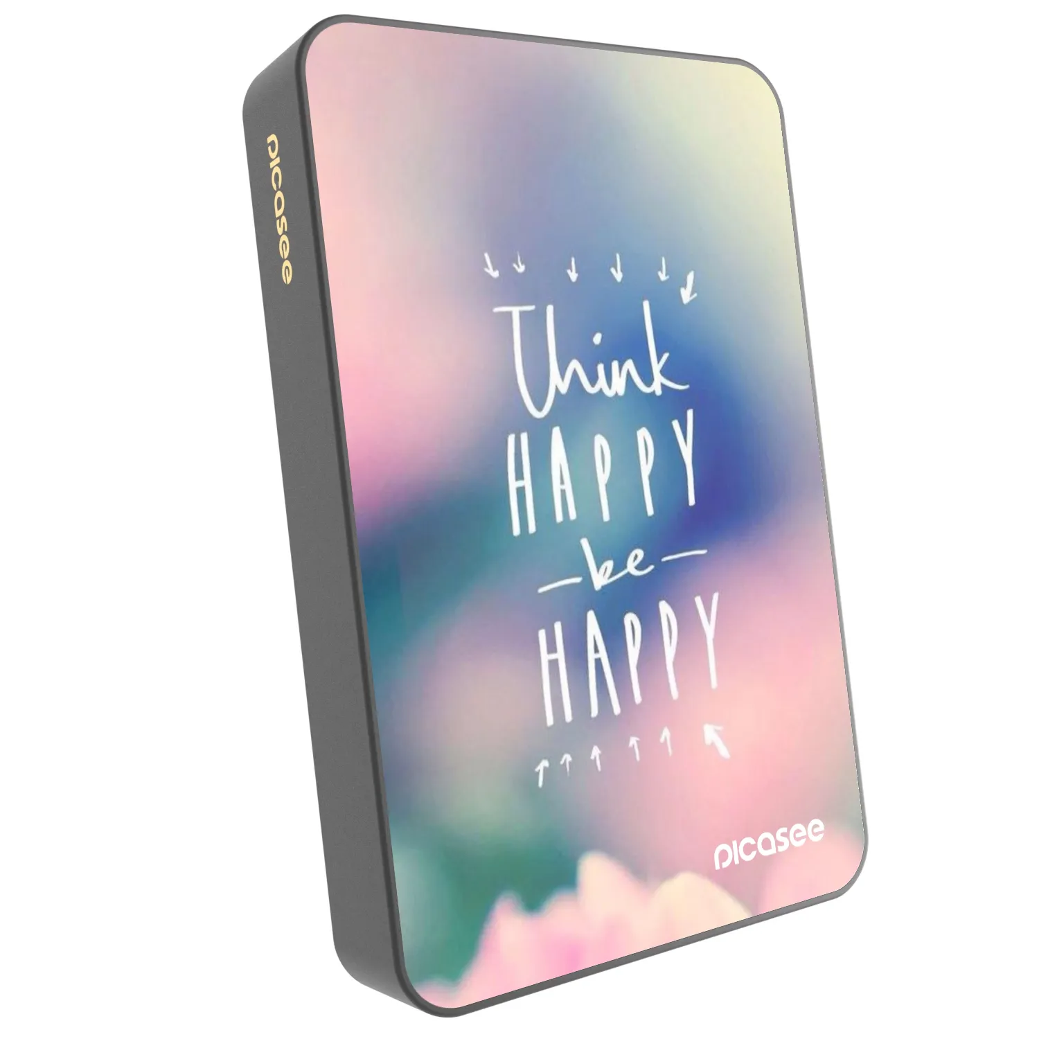 Picasee Prijenosni punjač s MagSafe 10 000 mAh Sivo - Think happy be happy