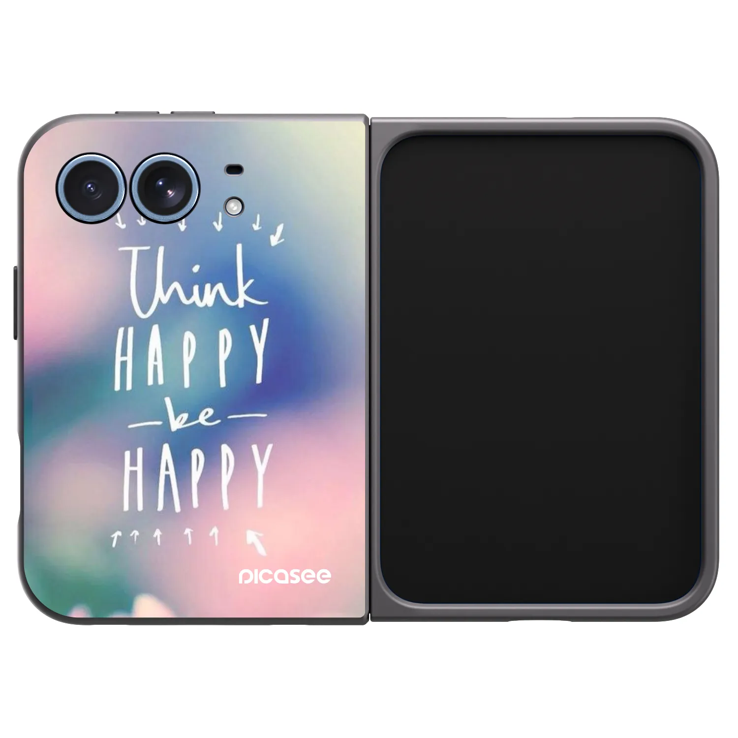 Picasee crna silikonska maskica za Apple iPhone Ultra - Think happy be happy