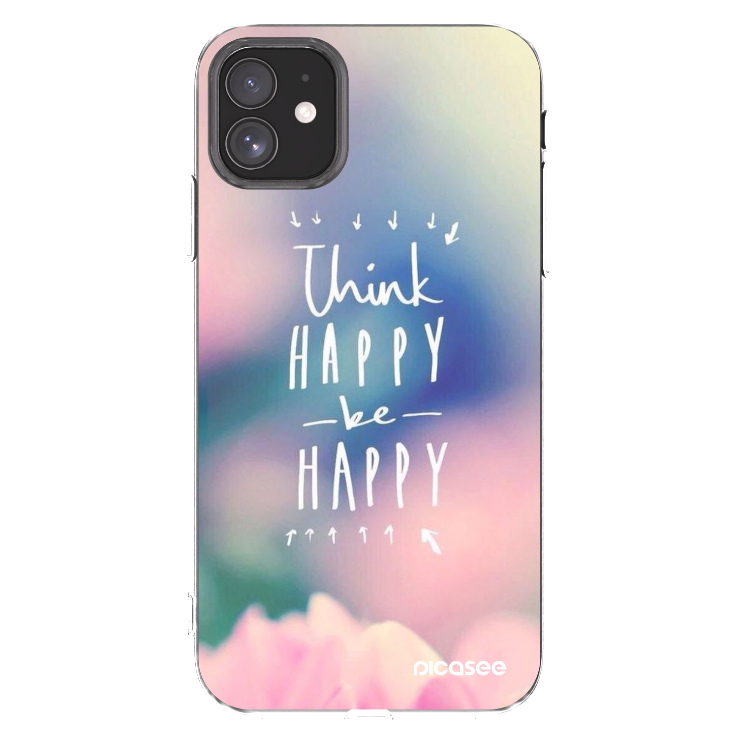 Picasee silikonska prozirna maskica za Apple iPhone 11 - Think happy be happy
