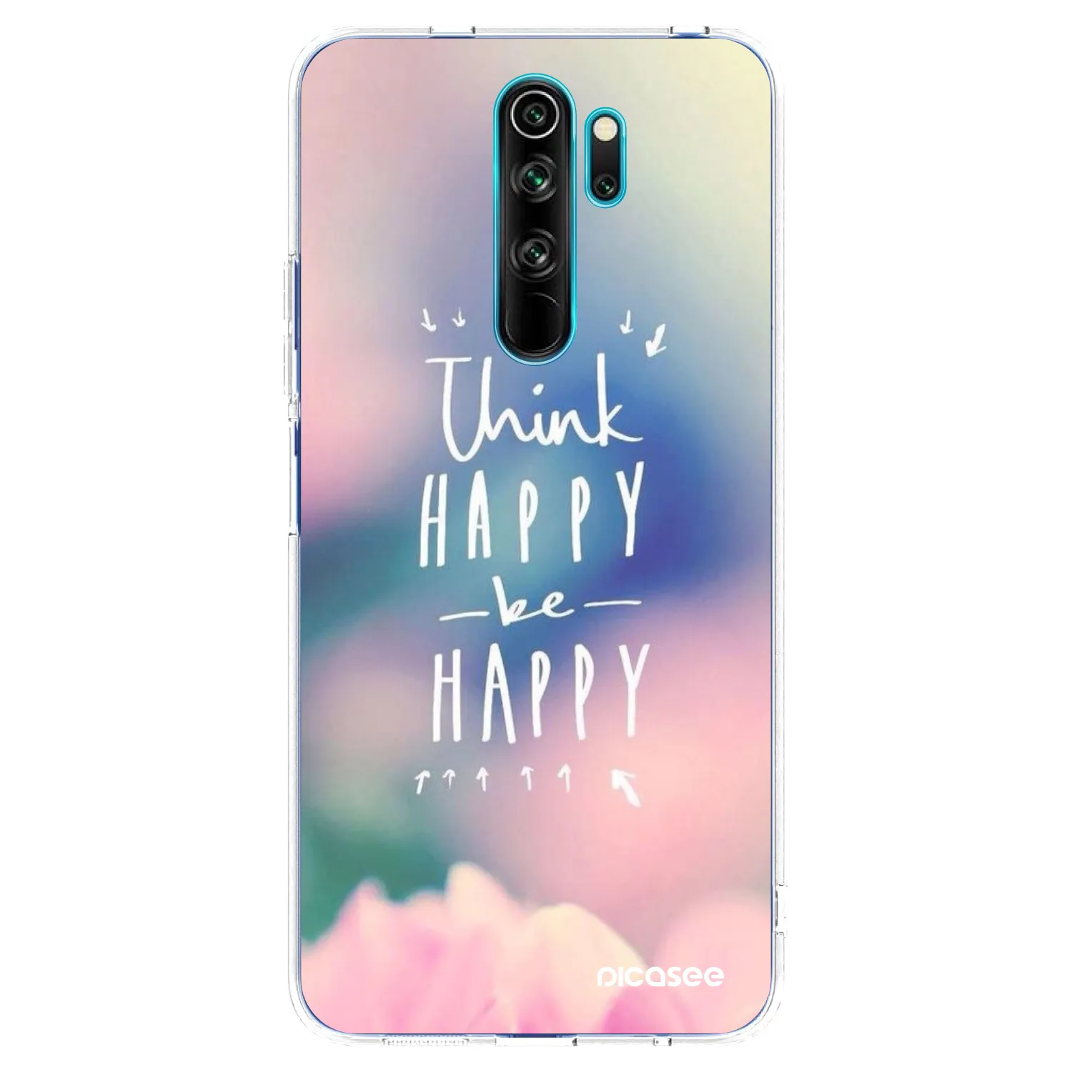 Picasee silikonska prozirna maskica za Xiaomi Redmi Note 8 Pro - Think happy be happy