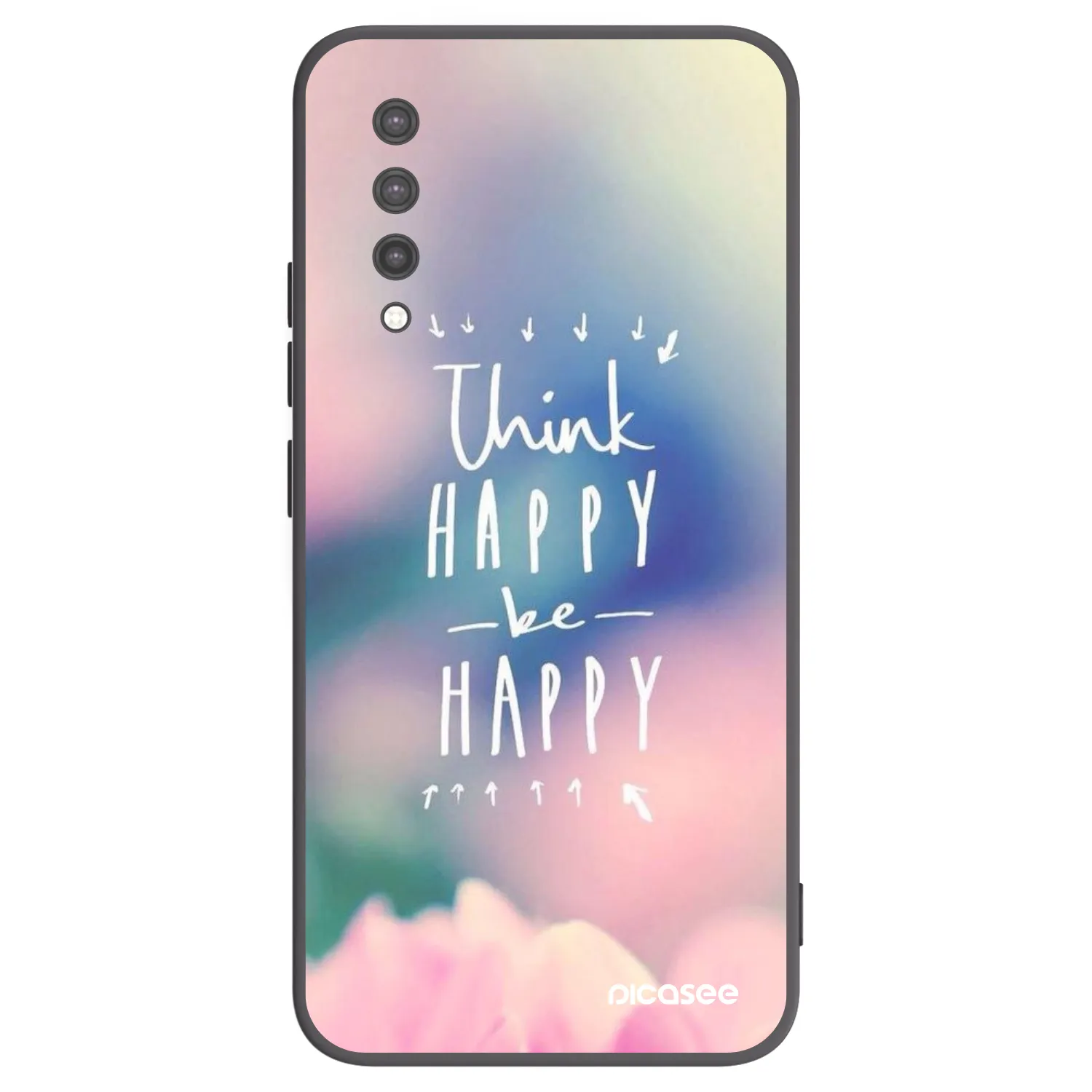 Picasee crna silikonska maskica za Xiaomi Mi 9 Lite - Think happy be happy