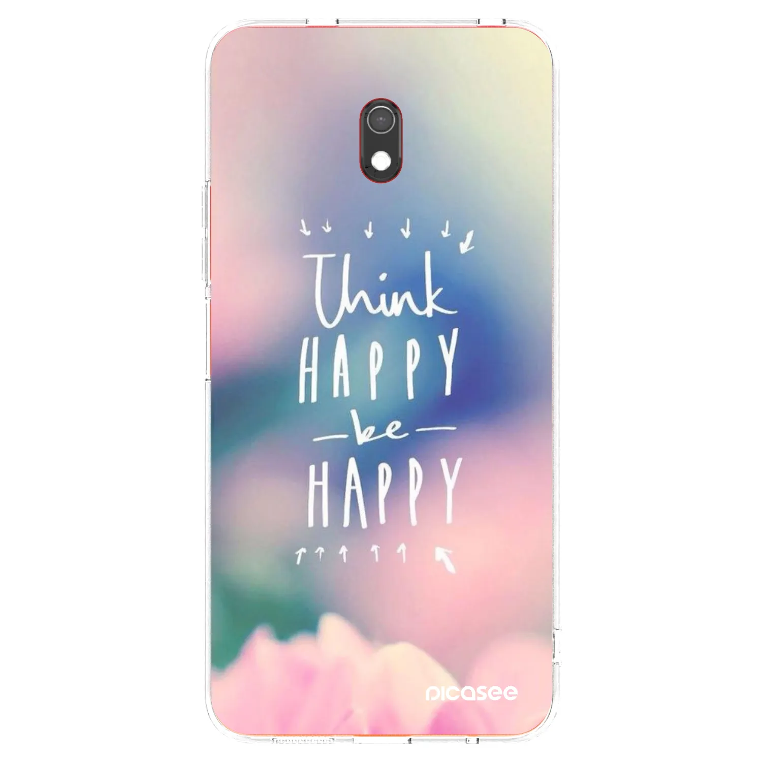Picasee silikonska prozirna maskica za Xiaomi Redmi 8A - Think happy be happy