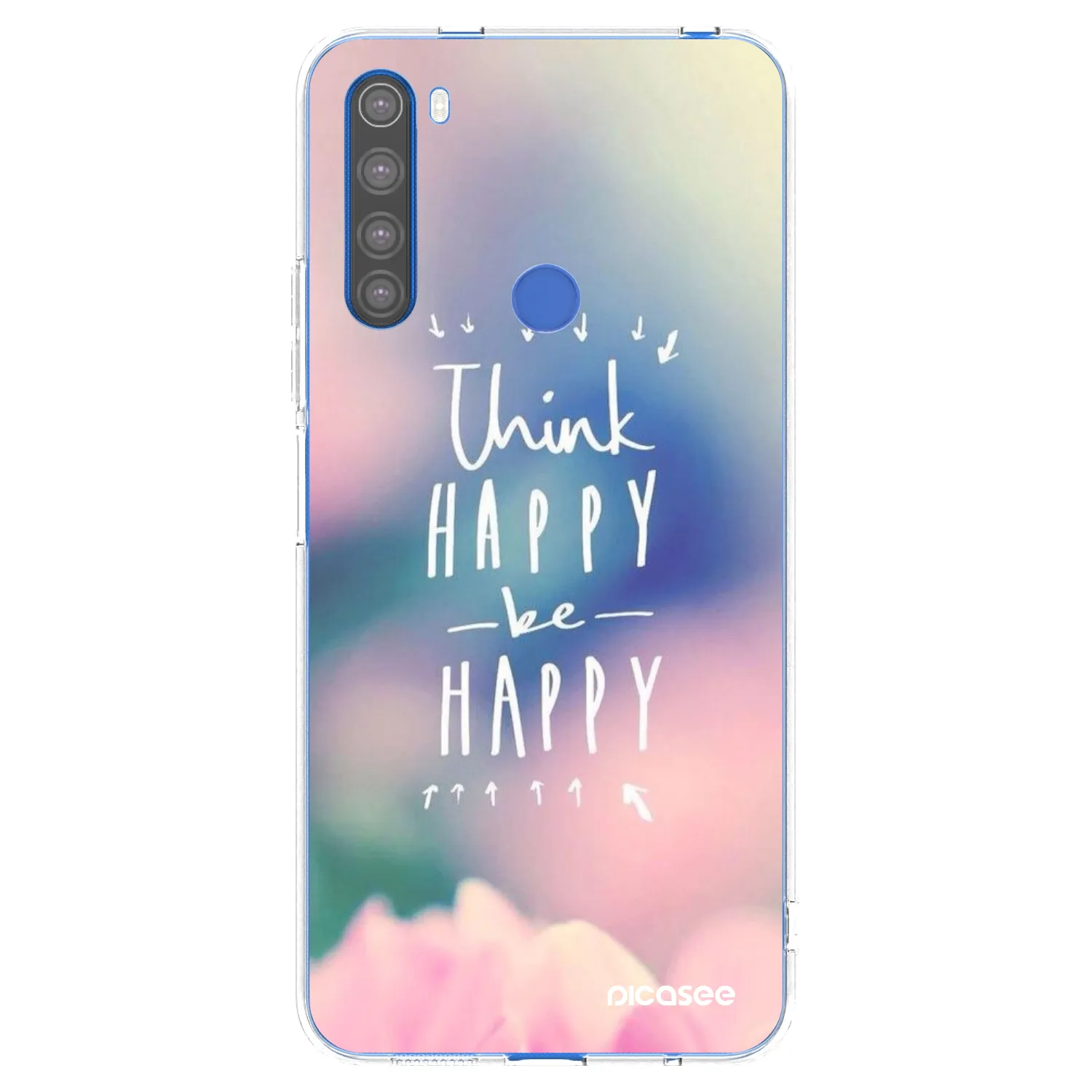 Picasee silikonska prozirna maskica za Xiaomi Redmi Note 8T - Think happy be happy