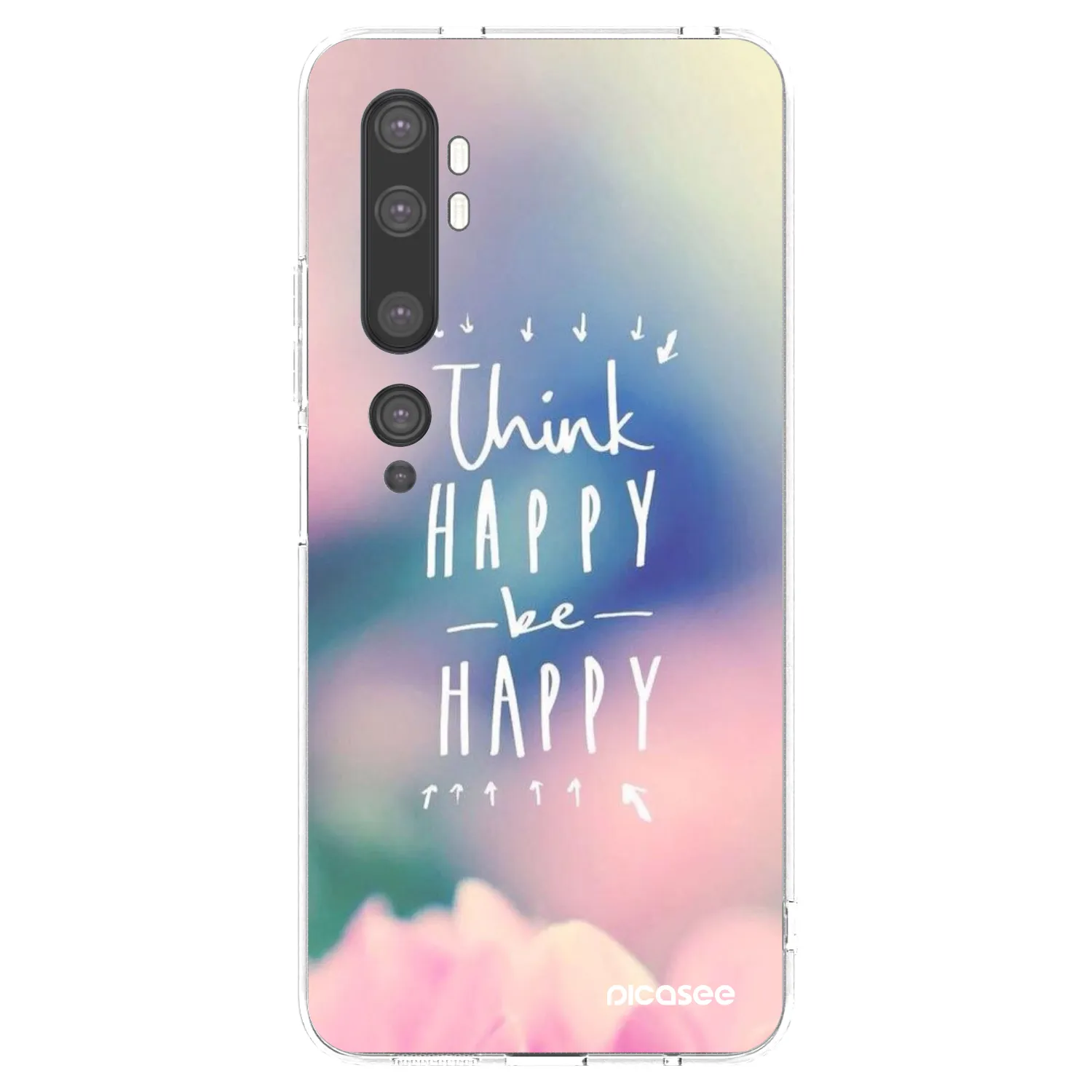 Picasee silikonska prozirna maskica za Xiaomi Mi Note 10 (Pro) - Think happy be happy