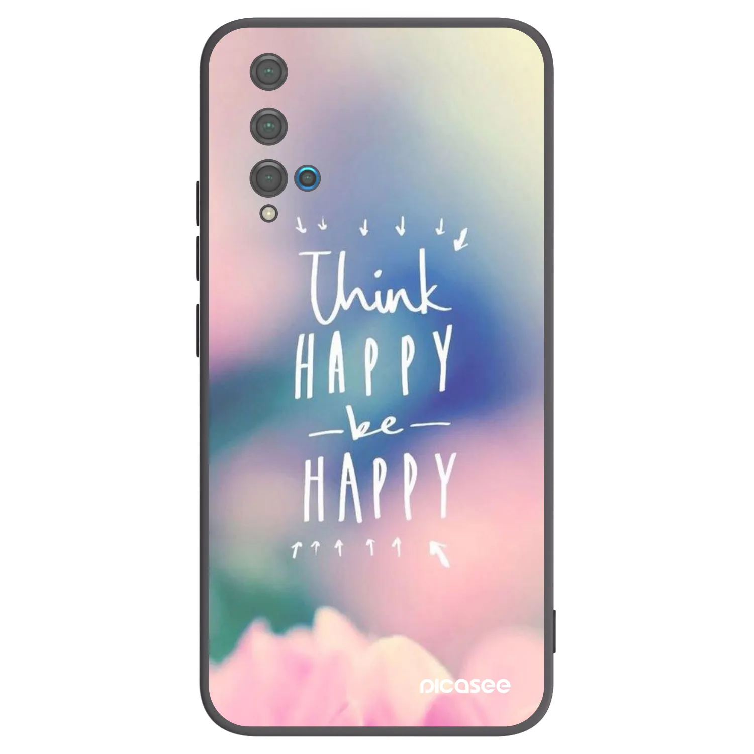 Picasee crna silikonska maskica za Huawei Nova 5T - Think happy be happy