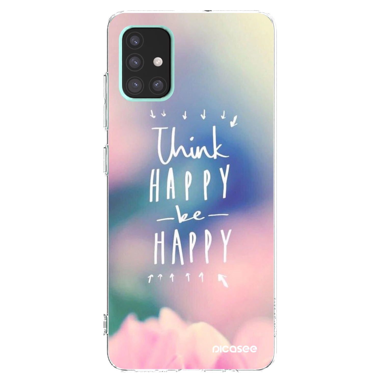 Picasee silikonska prozirna maskica za Samsung Galaxy A51 A515F - Think happy be happy