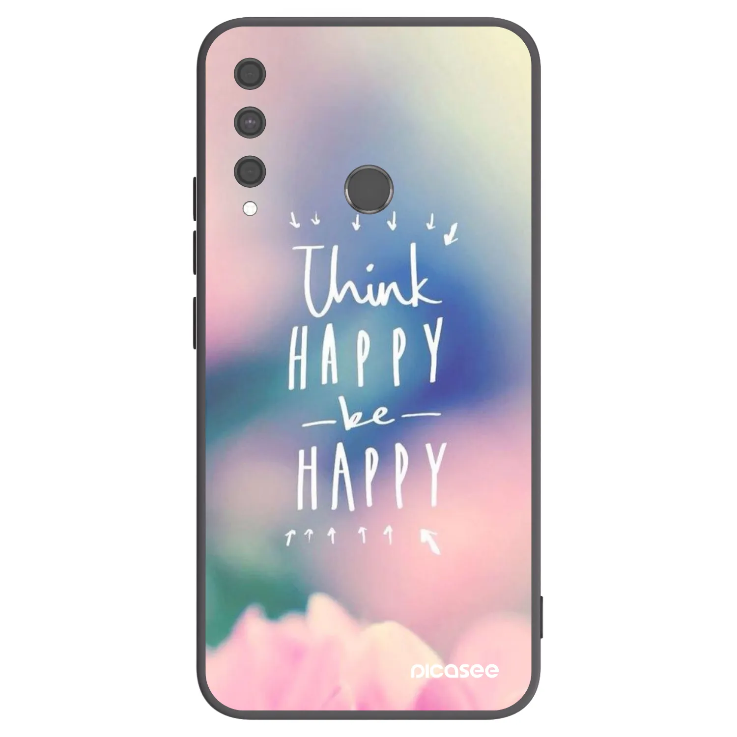 Picasee crna silikonska maskica za Huawei P40 Lite E - Think happy be happy