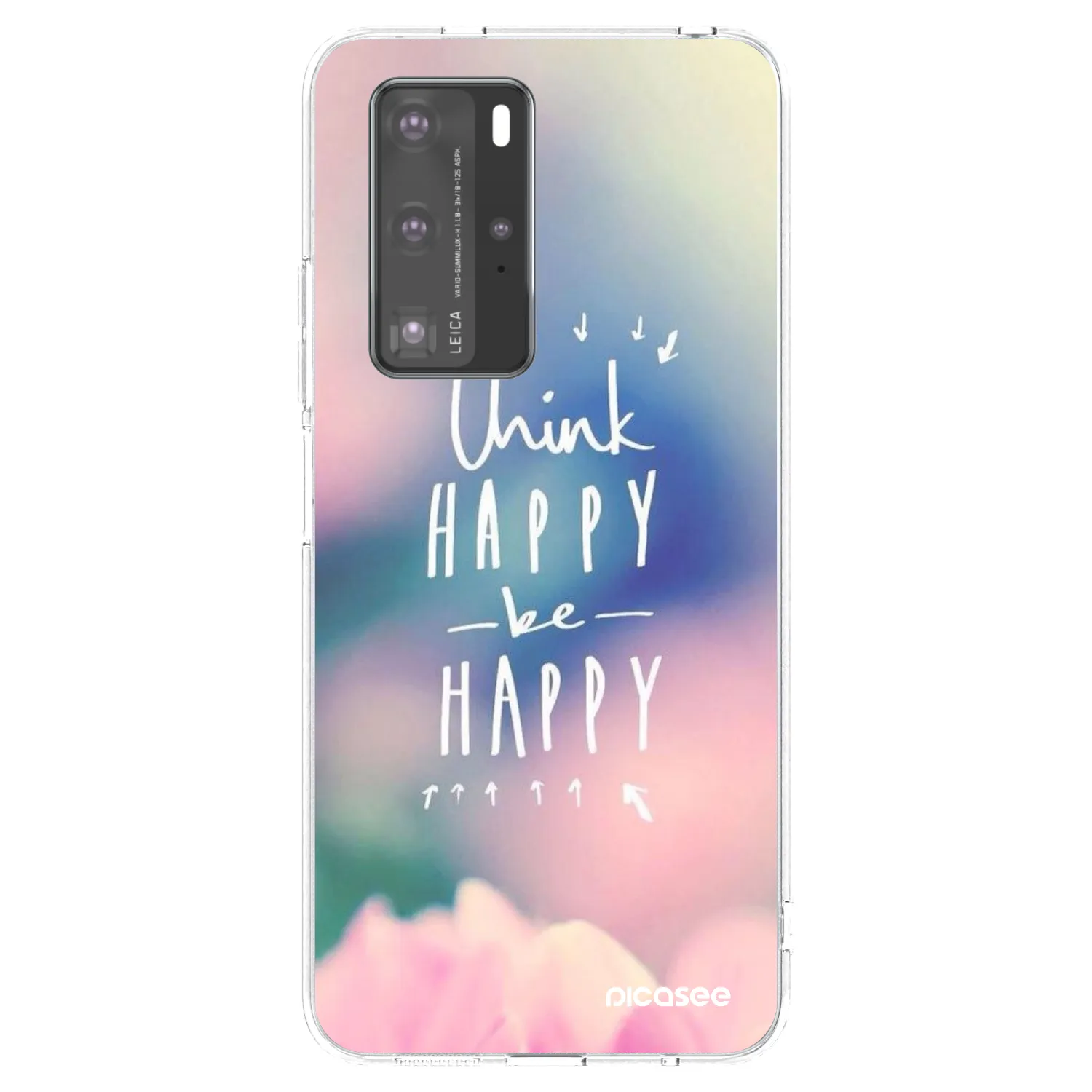 Picasee silikonska prozirna maskica za Huawei P40 Pro - Think happy be happy