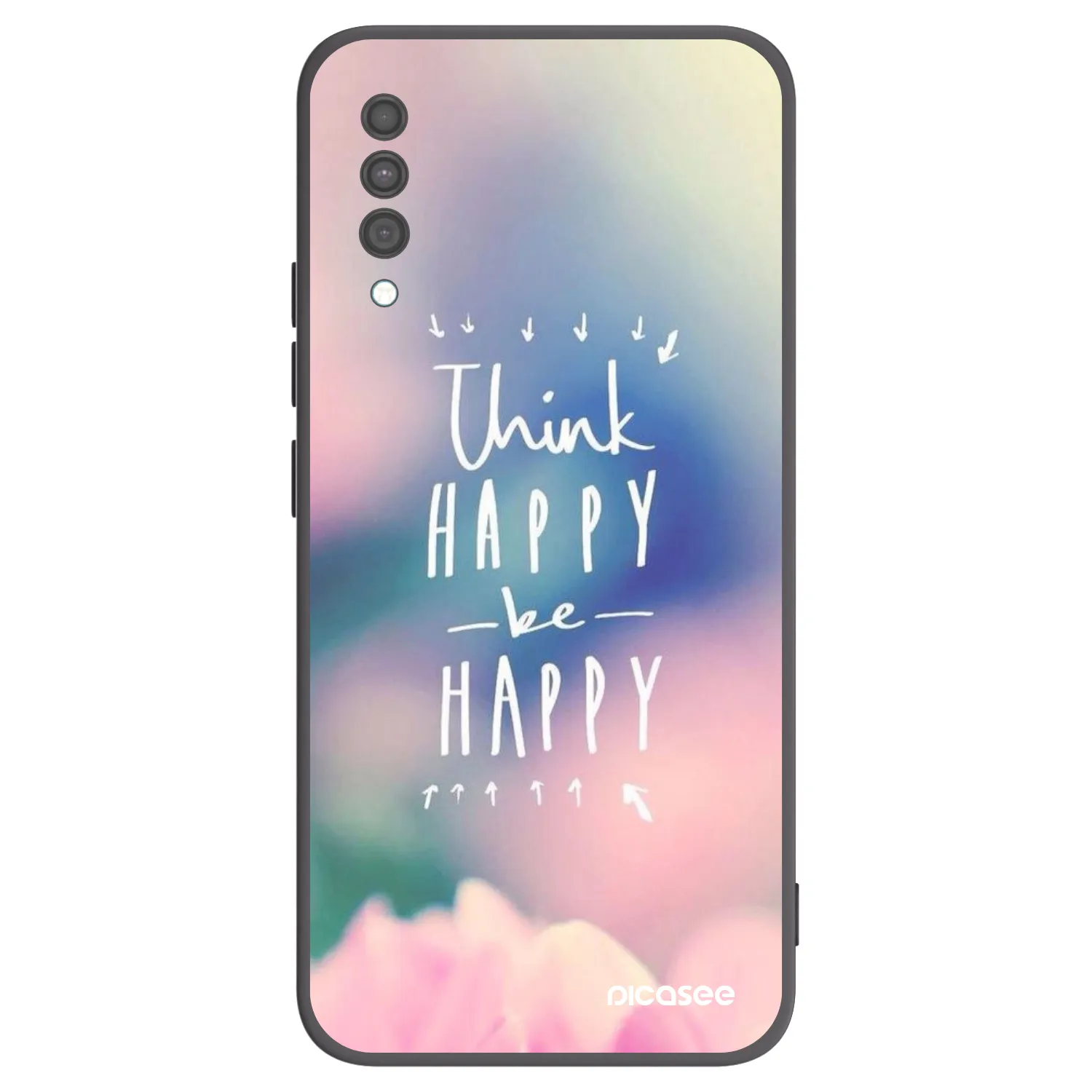 Picasee crna silikonska maskica za Samsung Galaxy A30s A307F - Think happy be happy