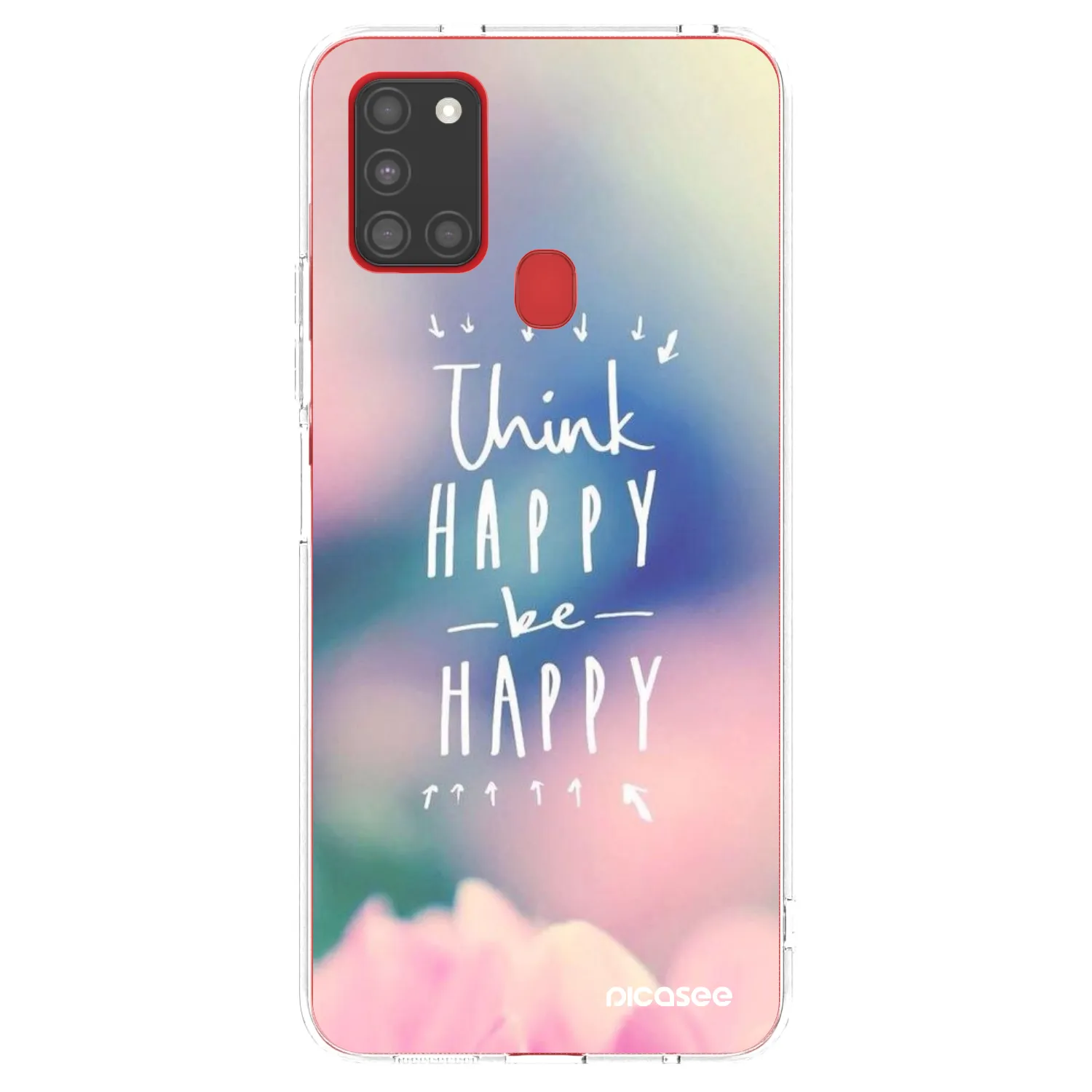 Picasee silikonska prozirna maskica za Samsung Galaxy A21s - Think happy be happy