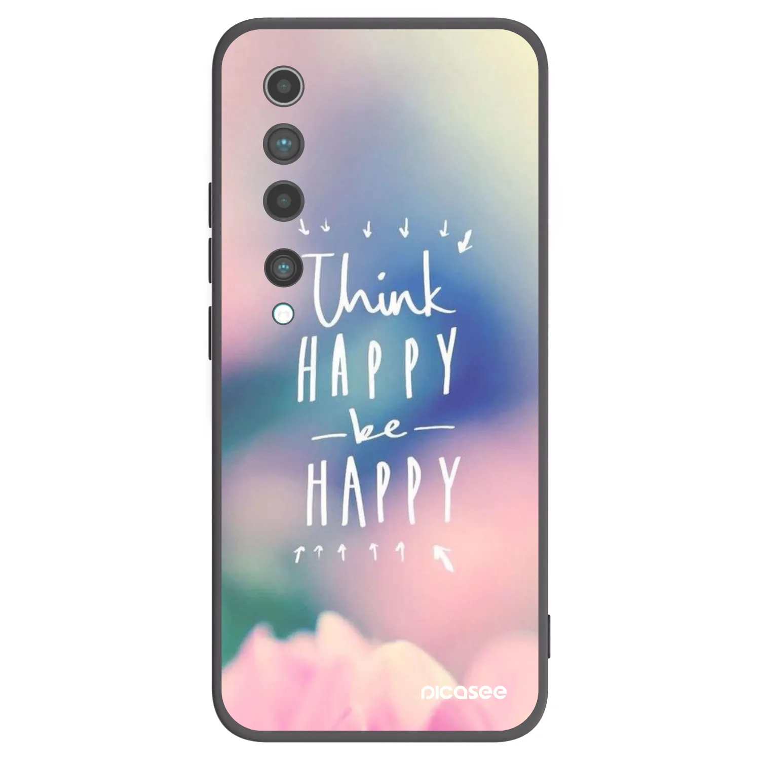 Picasee crna silikonska maskica za Xiaomi Mi 10 - Think happy be happy