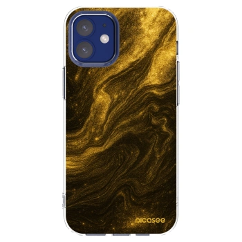 Picasee silikonska prozirna maskica za Apple iPhone 12 mini - Black