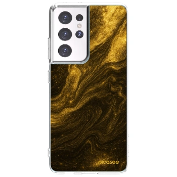 Picasee silikonska prozirna maskica za Samsung Galaxy S21 Ultra 5G G998B - Black