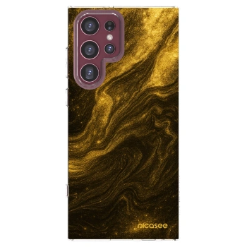 Picasee silikonska prozirna maskica za Samsung Galaxy S22 Ultra 5G - Black