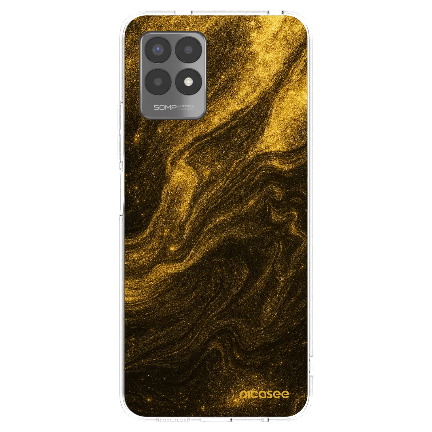 Picasee silikonska prozirna maskica za Realme 8i - Black