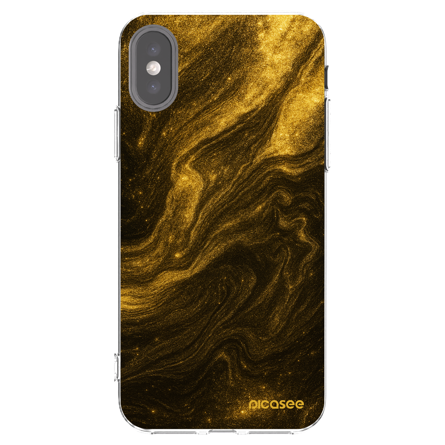 Picasee silikonska prozirna maskica za Apple iPhone X/XS - Black
