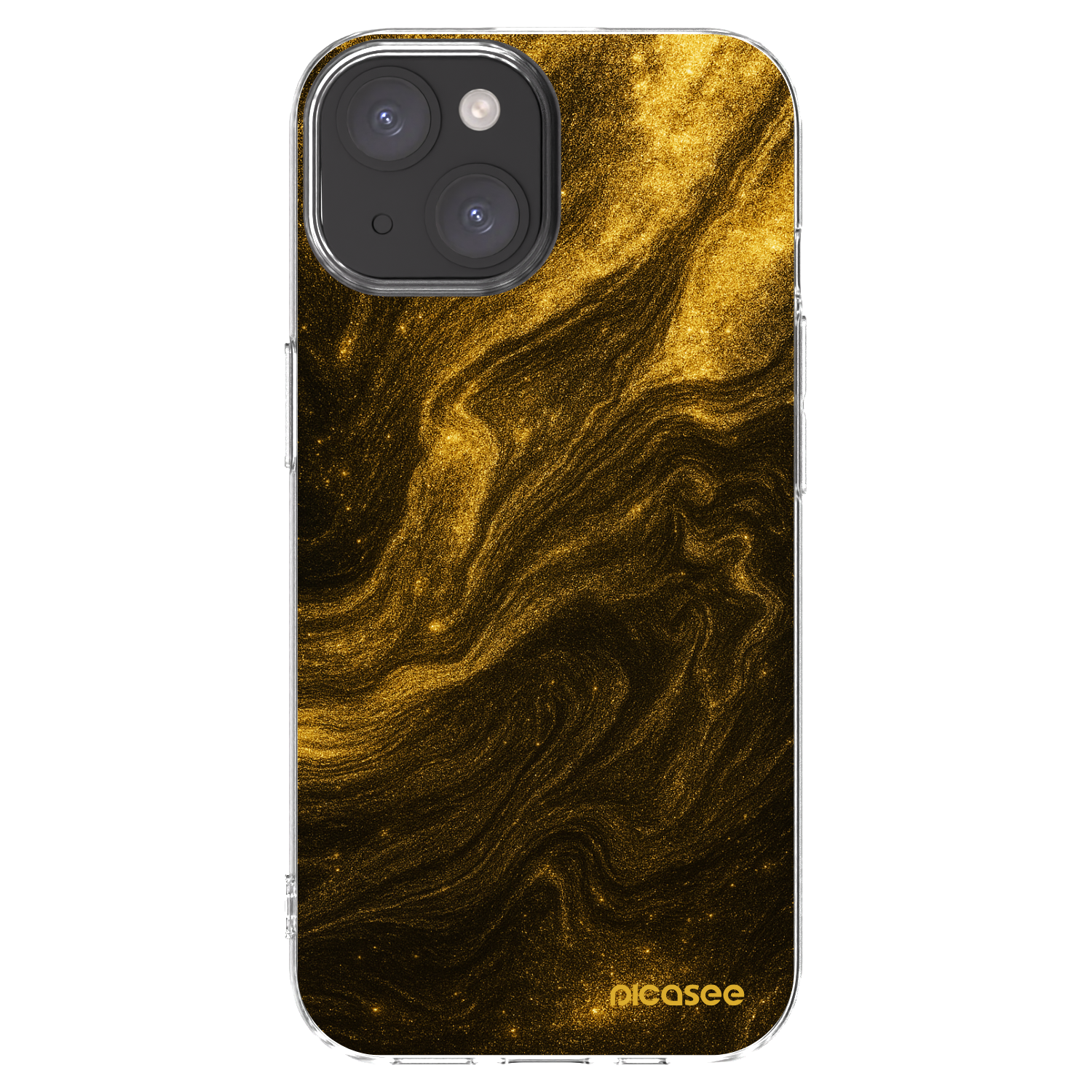 Picasee silikonska prozirna maskica za Apple iPhone 15 - Black