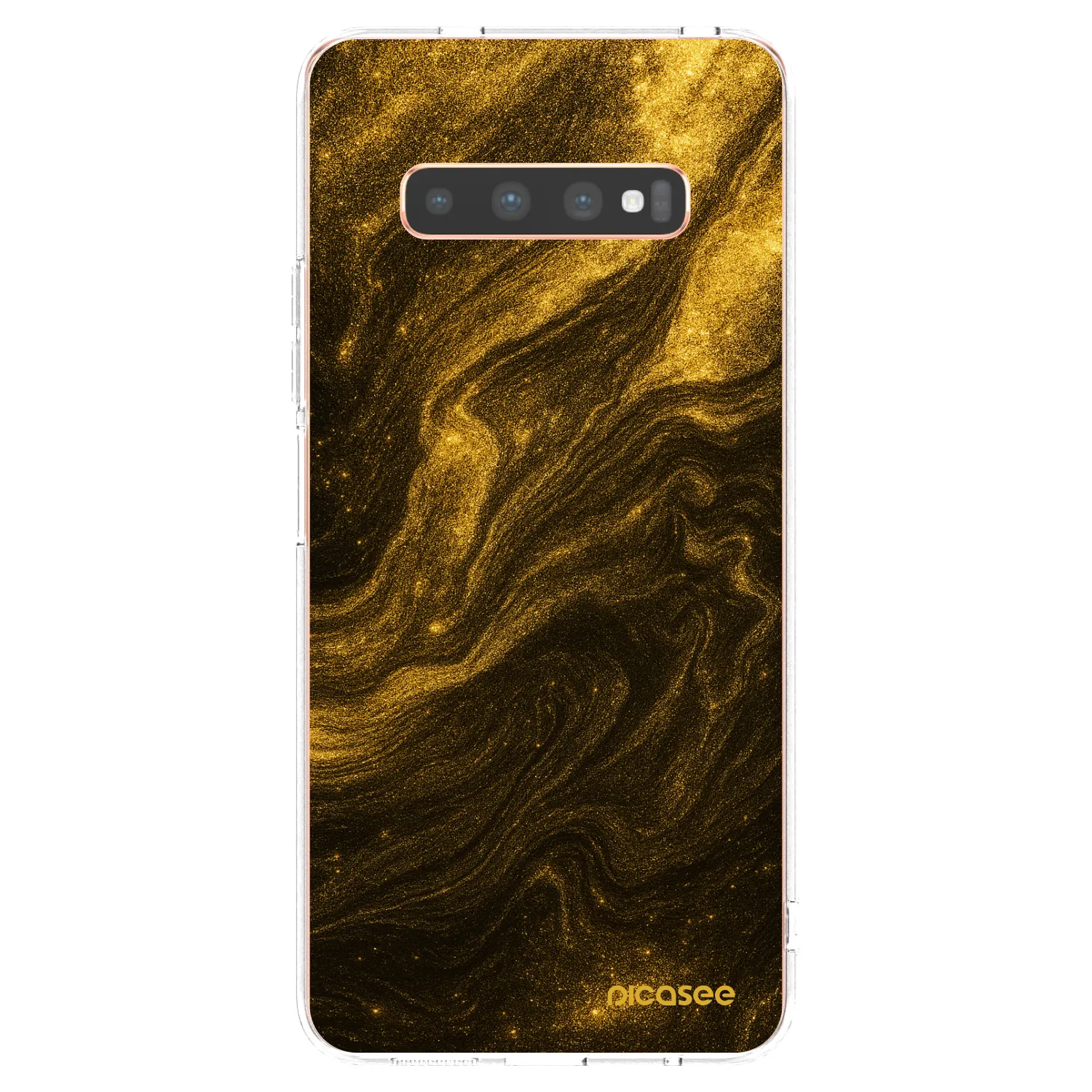 Picasee silikonska prozirna maskica za Samsung Galaxy S10 Plus G975 - Black