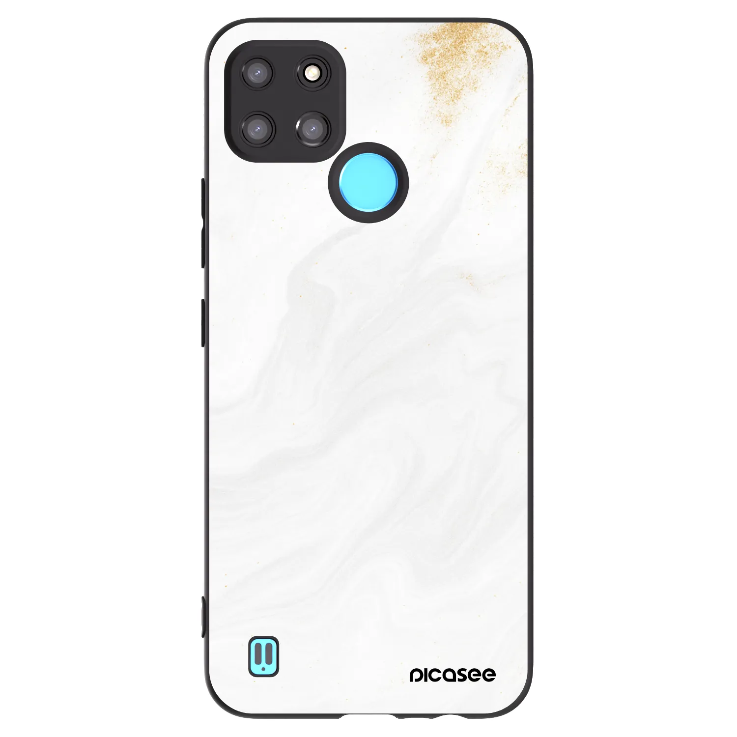Picasee crna silikonska maskica za Realme C21Y - White