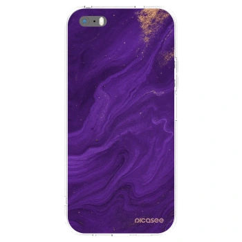 Picasee silikonska prozirna maskica za Apple iPhone 5/5S/SE - Purple