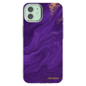 Picasee silikonska prozirna maskica za Apple iPhone 12 - Purple