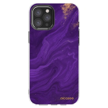 Picasee silikonska prozirna maskica za Apple iPhone 12 Pro Max - Purple
