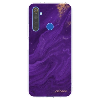 Picasee silikonska prozirna maskica za Realme 5 - Purple