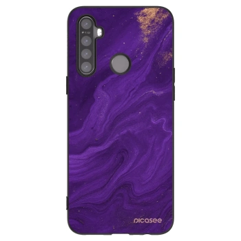 Picasee crna silikonska maskica za Realme 5 - Purple