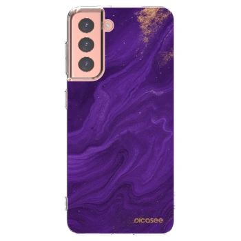 Picasee silikonska prozirna maskica za Samsung Galaxy S21 5G G991B - Purple