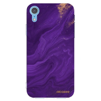 Picasee silikonska prozirna maskica za Apple iPhone XR - Purple