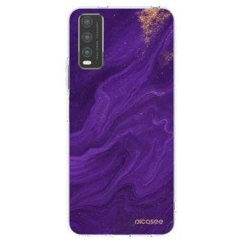 Picasee silikonska prozirna maskica za Vivo Y20s - Purple